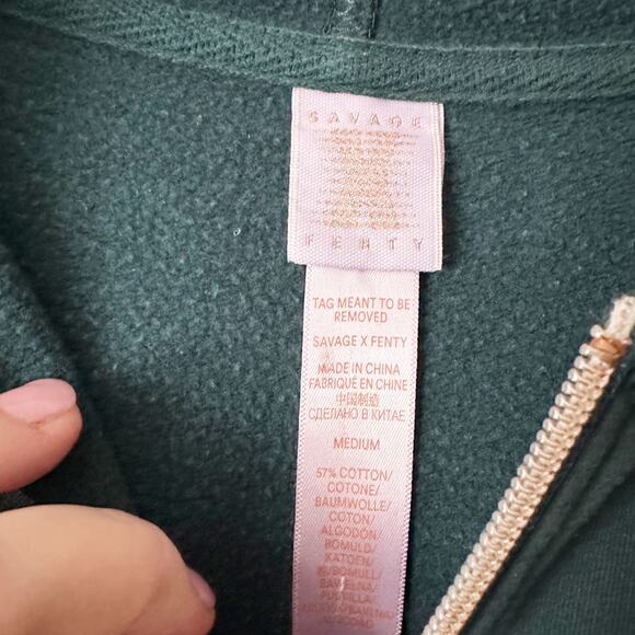 Savage x Fenty Forever SavageShowgirl Hooded Jumpsuit HunterGreen size medium - Picture 7 of 13